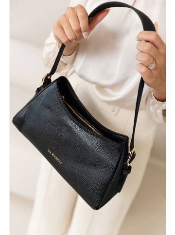 Lia Biassoni Skórzana torebka "Carlone" w kolorze czarnym - 31 x 14 x 10 cm