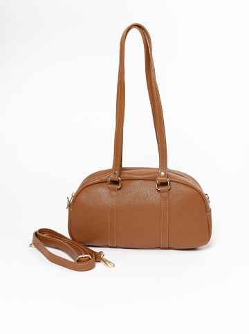 Lia Biassoni Skórzana torebka "Cavalese" w kolorze karmelowym - 28 x 15 x 8 cm