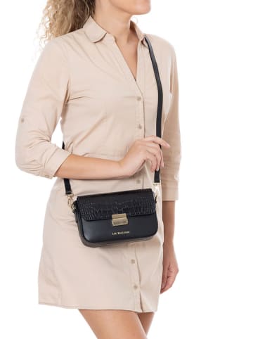 Lia Biassoni Skórzana torebka "Ruga" w kolorze czarnym - 21 x 14 x 5 cm