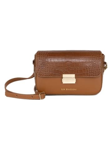 Lia Biassoni Skórzana torebka "Ruga" w kolorze karmelowym - 21 x 14 x 5 cm