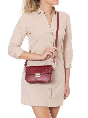 Lia Biassoni Leder-Umhängetasche "Nicito" in Bordeaux - (B)30 x (H)16 x (T)13 cm
