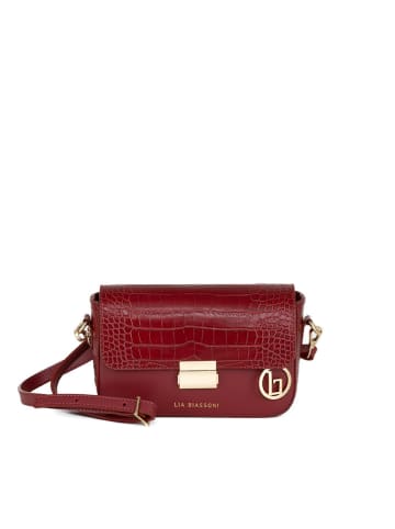 Lia Biassoni Leder-Umhängetasche "Nicito" in Bordeaux - (B)30 x (H)16 x (T)13 cm