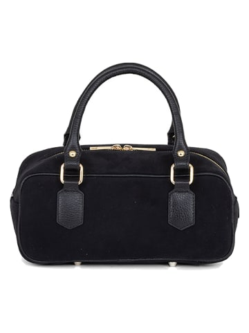 Lia Biassoni Skórzana torebka "Suede" w kolorze czarnym - 27 x 14 x 12 cm