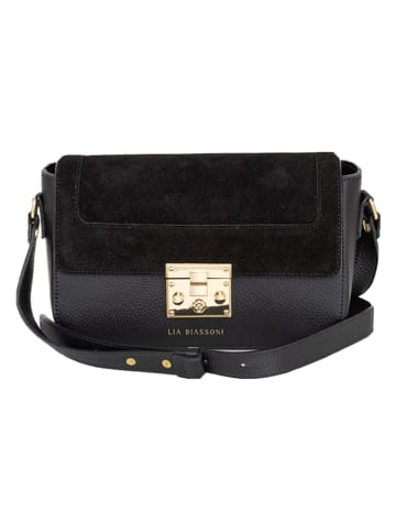 Lia Biassoni Skórzana torebka "Camoscio" w kolorze czarnym - 24 x 16 x 7 cm