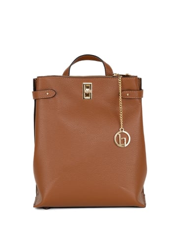 Lia Biassoni Skórzany plecak "Dollaro" w kolorze karmelowym - 26 x 29 x 16 cm