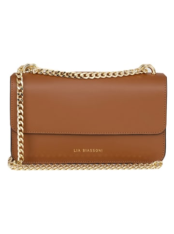 Lia Biassoni Skórzana torebka w kolorze jasnobrązowym - 24 x 15 x 4 cm