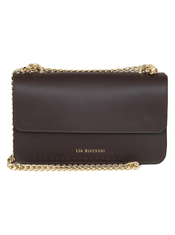 Lia Biassoni Skórzana torebka w kolorze ciemnobrązowym - 24 x 15 x 4 cm