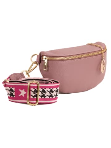 Lia Biassoni Leder-Umhängetasche "Irpino" in Rosa - (B)23 x (H)12 x (T)2 cm