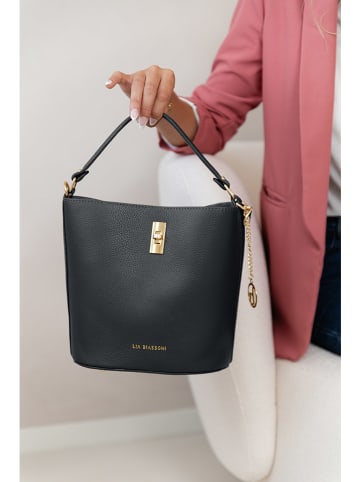 Lia Biassoni Skórzana torebka "Mulino" w kolorze czarnym - 23 x 23 x 15 cm