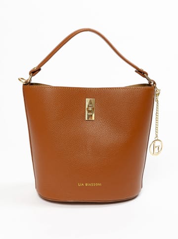 Lia Biassoni Skórzana torebka "Mulino" w kolorze karmelowym - 23 x 32 x 15 cm