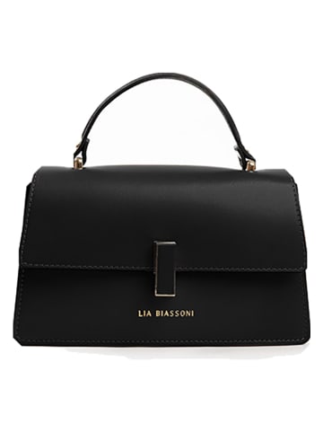 Lia Biassoni Skórzana torebka w kolorze czarnym - 25 x 16 x 7 cm