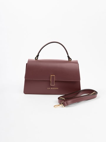 Lia Biassoni Leder-Henkeltasche "Fegana" in Bordeaux - (B)20 x (H)14 x (T)8 cm
