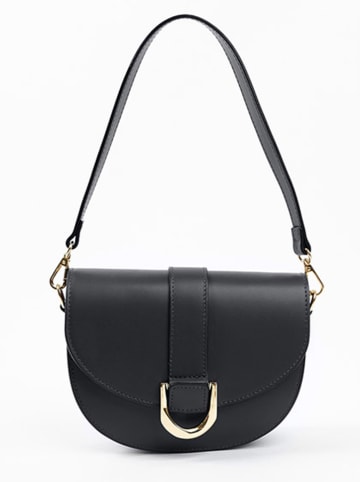 Lia Biassoni Leren schoudertas zwart - (B)22 x (H)17 x (D)8 cm