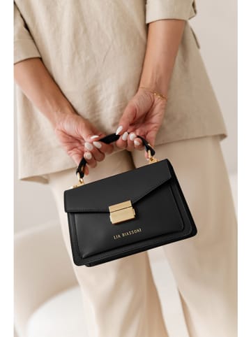 Lia Biassoni Leren handtas zwart - (B)20 x (H)14 x (D)7 cm