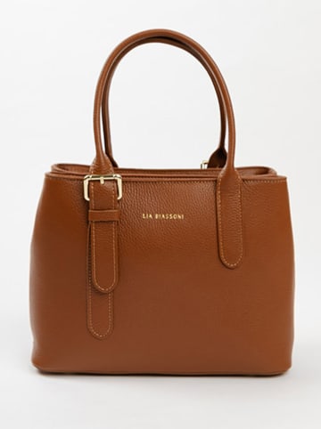 Lia Biassoni Skórzana torebka w kolorze jasnobrązowym - 33 x 25 x 11 cm