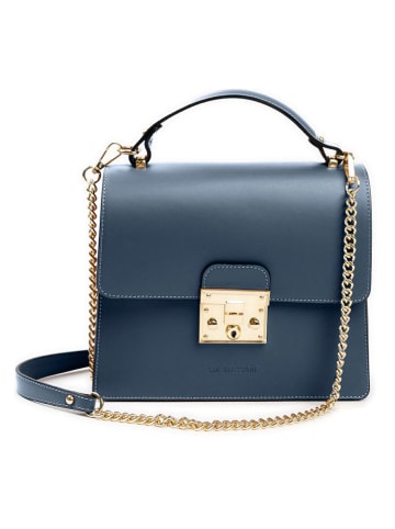 Lia Biassoni Leren handtas "Melacce" donkerblauw - (B)27 x (H)24 x (D)8 cm
