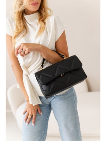 Lia Biassoni Leder-Henkeltasche "Sauvage" in Schwarz - (B)28 x (H)18 x (T)8 cm