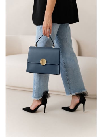 Lia Biassoni Leren handtas "Ensa" donkerblauw - (B)26 x (H)22 x (D)12 cm