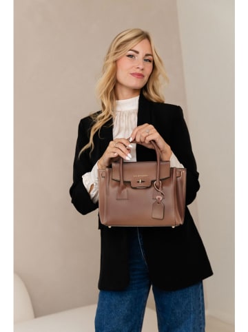 Lia Biassoni Leren handtas lichtbruin - (B)30 x (H)23 x (D)11 cm