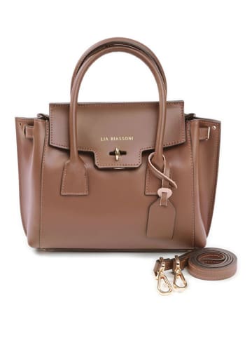 Lia Biassoni Leren handtas lichtbruin - (B)30 x (H)23 x (D)11 cm