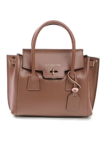 Lia Biassoni Skórzana torebka w kolorze jasnobrązowym - 30 x 23 x 11 cm