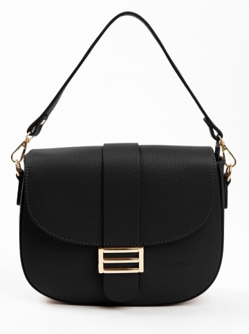 Lia Biassoni Skórzana torebka "Sangro" w kolorze czarnym - 27 x 22 x 7 cm