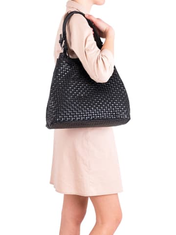 Lia Biassoni Skórzana torebka "Basentello" w kolorze czarnym - 34 x 29 x 21 cm