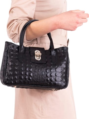 Lia Biassoni Leren handtas "Coscile" zwart - (B)26 x (H)17 x (D)12 cm