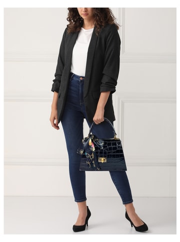 Lia Biassoni Leder-Henkeltasche "Troina" in Schwarz - (B)22 x (H)24 x (T)9 cm