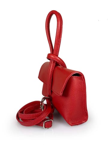 Lia Biassoni Skórzana torebka w kolorze czerwonym - 22 x 13 x 6 cm