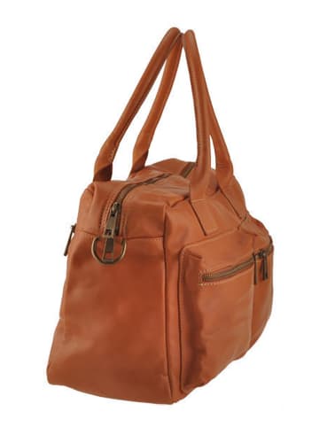 Lia Biassoni Skórzana torebka w kolorze jasnobrązowym - 48 x 33 x 20 cm