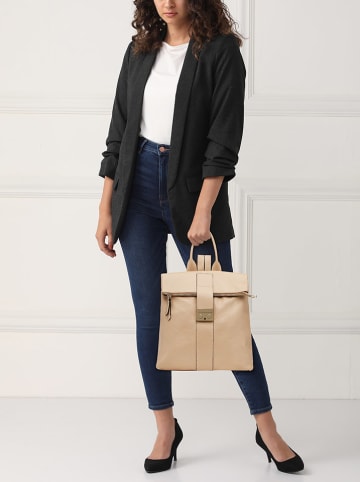 Lia Biassoni Skórzany plecak w kolorze beżowym - 34 x 41 x 12 cm