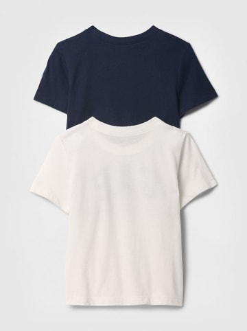 GAP 2er-Set: Shirts in Dunkelblau/ Weiß