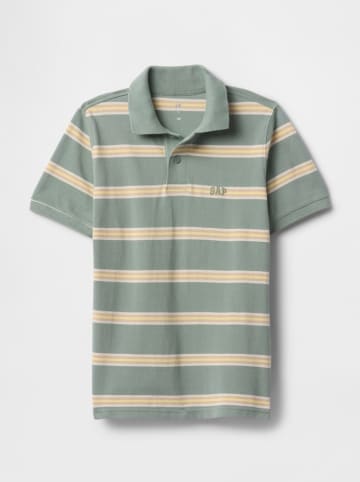 GAP Poloshirt in Grün/ Beige