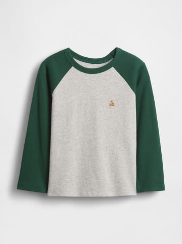 GAP Longsleeve in Grau/ Grün