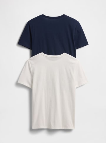 GAP 2er-Set: Shirts in Weiß/ Dunkelblau