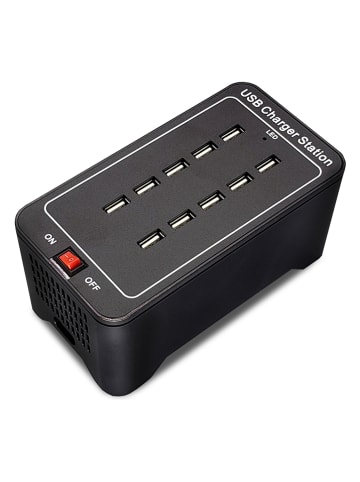Securit Ładowarka LED USB w kolorze czarnym - dł. 14 cm