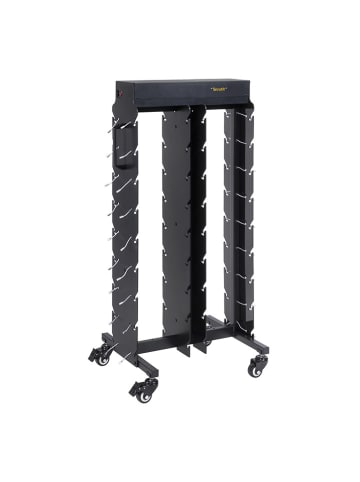Securit Tafellamp-oplaadtrolley zwart - (B)80 x (H)135 x (D)50 cm