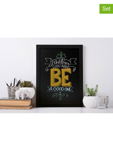 Securit 2tlg. Set: Wandtafel und Kreidestift - (B)40 x (H)30 x (T)1 cm