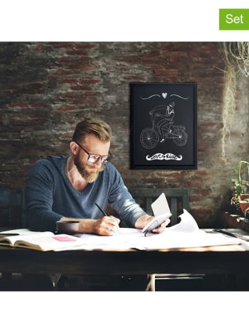 Securit 2tlg. Set: Wandtafel und Kreidestift - (B)60 x (H)40 x (T)1 cm