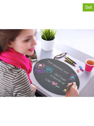 Securit 2tlg. Set: Wandtafel "Oval" und Kreidemarker - (B)37,7 x (H)29,8 x (T)0,30 cm