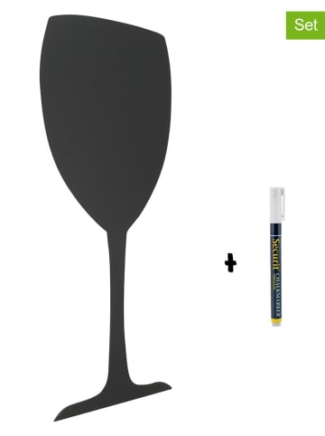 Securit 2-delige set: schoolbord "Glass" en krijtstift - (B)23,5 x (H)20 x (D)0,30 cm