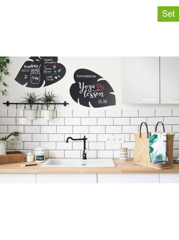 Securit 2tlg. Set: Wandtafel "Leaf" und Kreidemarker - (B)29 x (H)43,8 x (T)0,30 cm