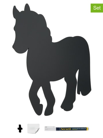 Securit 2tlg. Set: Wandtafel "Horse" und Kreidemarker - (B)28,2 x (H)33,2 x (T)0,30 cm