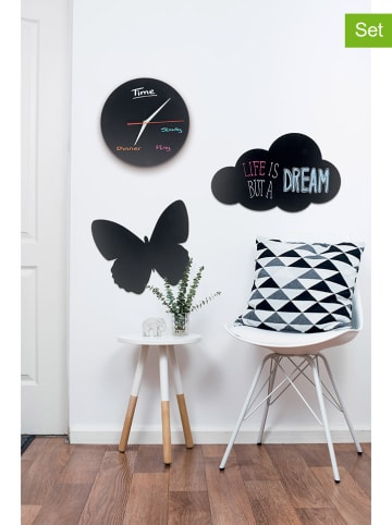 Securit 2tlg. Set: Wandtafel "Butterfly" und Kreidemarker - (B)35,5 x (H)31 x (T)0,30 cm