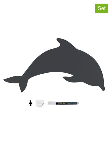Securit 2tlg. Set: Wandtafel "Dolphin" und Kreidemarker - (B)49,7 x (H)26 x (T)0,30 cm