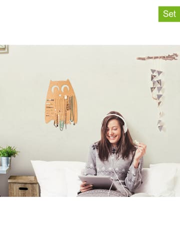 Securit 2tlg. Set: Korkbrett "Owl" und Stecknadeln - (B)30 x (H)40,7 x (T)0,50 cm