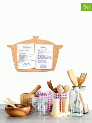 Securit 2tlg. Set: Korkbrett "Pot" und Stecknadeln - (B)45,5 x (H)29,2 x (T)0,50 cm