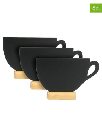 Securit 7tlg. Set: Tischkreidetafeln "Cup" mit Holzfüßen und Kreidemarker