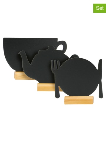 Securit 7tlg. Set: Tischkreidetafeln "Mix" mit Holzfüßen und Kreidemarker